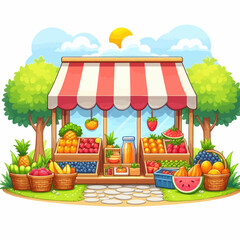 Wall Mural - Fruit stall vector