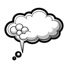 Wall Mural - Cloud thought bubble thinking line art vector