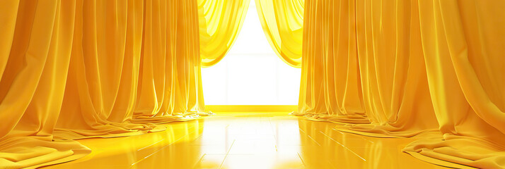 Buttercup Yellow Game Show Curtains for Joyful and Lively Shows