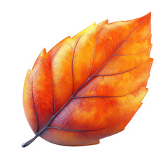 Wall Mural - vibrant orange leaf, white isolated background transparent background