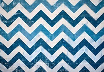 Blue and White Chevron Pattern Boho Background