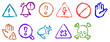 © Grunge Designs - Alert Related Icon Grunge Brush Stroke Drawing Vector Set