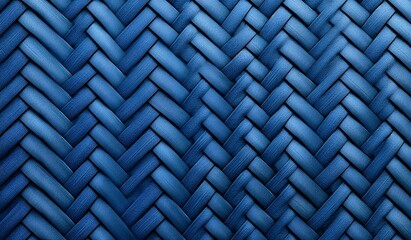 Blue Woven Fabric Background With Diagonal Pattern