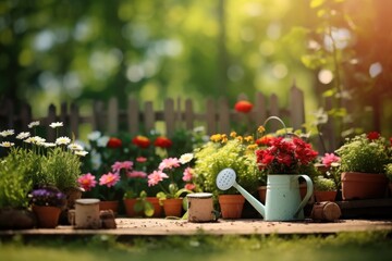 Wall Mural - Gardening backdrop outdoors backyard nature.