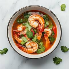 Tom Yum Kung Thai food The taste is mellow, sour, spicy, and salty.