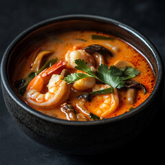 Tom Yum Kung Thai food The taste is mellow, sour, spicy, and salty.