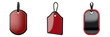 © Bantita - Set of three red price tags on a white isolated background.