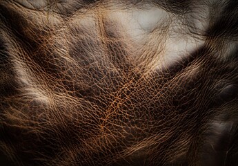 Distressed Brown Leather Texture Closeup