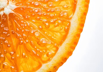 Close-up of Juicy Orange Slice Texture