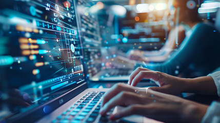 Computer programmer team working with global business