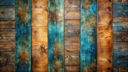 Abstract background of textured wood in mysterious forest colors featuring shades of blue and brown