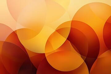 Poster - Colorful overlapping circles in shades of orange and yellow blend seamlessly to form a warm, inviting backdrop that enhances any modern decor style