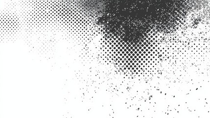 Leinwandbilder - A textured black and white design showcases a gradient of dot sizes, transitioning from concentrated to dispersed, set against a light background