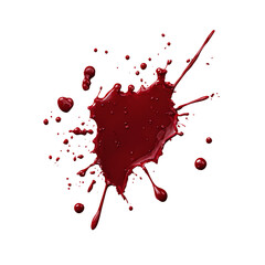 Wall Mural - red paint splatter on a white background transparent