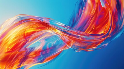 Wall Mural - Modern abstract high-speed movement. Colorful dynamic motion on blue background