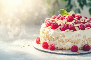 photo of a colorful variety of yummy cake pieces arrange on the white background
