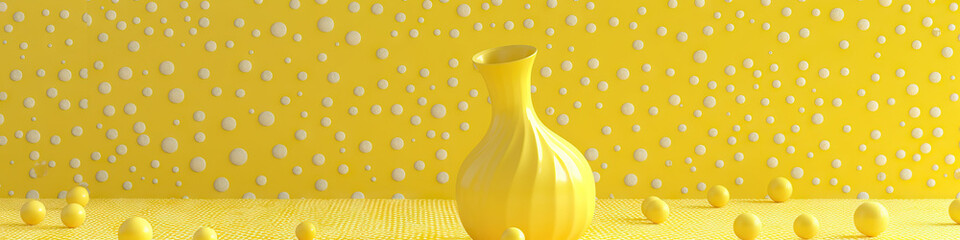 Poster - Yellow Dot Pattern - Tipped Over Vase Disaster