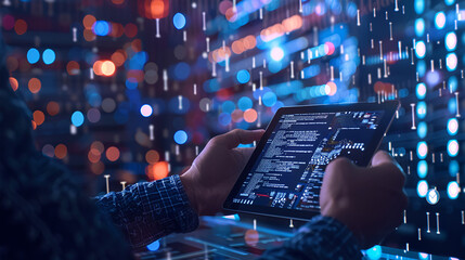 Digital technology software development concept