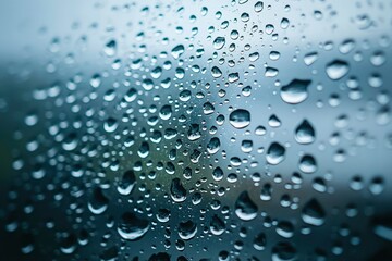 Wall Mural - Raindrops on a Windowpane, Close-Up