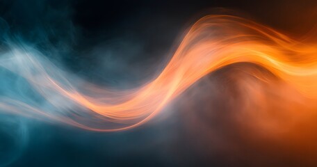 Abstract Flowing Light in Orange and Blue