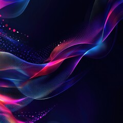 Wall Mural - A vibrant abstract background featuring fluid waves of purple and pink hues, perfect for digital art or creative projects.