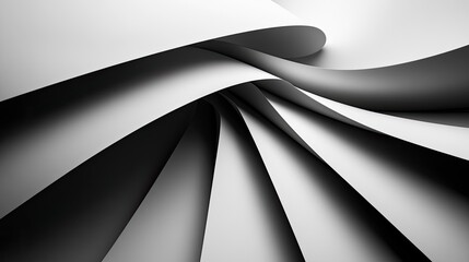 Wall Mural - A minimalist abstract design in grayscale, with sharp angles and smooth gradients, modern and sleek