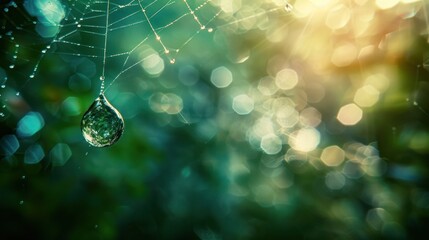 Sticker - A Dewdrop on a Spider Web