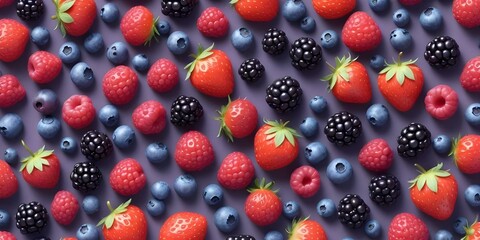 Mixed Berry Assortment with Strawberries, Blueberries and Blackberries