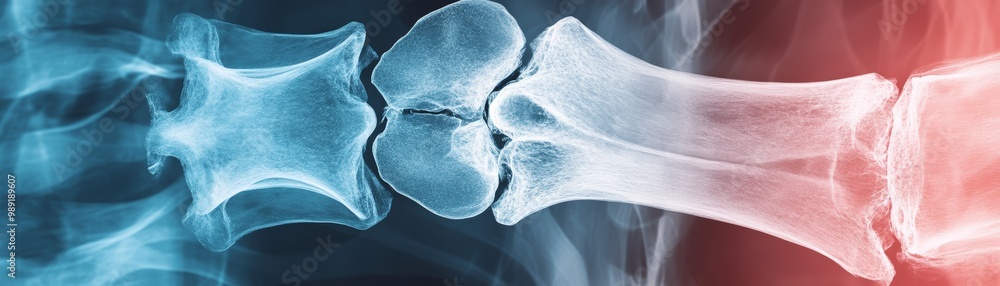 Detailed X-ray image showcasing a knee joint, highlighting structural ...
