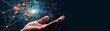 © tinnakorn - A futuristic hand reaching out towards a glowing digital brain, symbolizing connection and technology in the modern world.