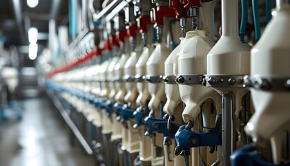 Innovative dairy factory featuring cutting-edge automated milking technology in the food industry