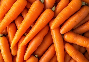 Wall Mural - Fresh Orange Carrots Close Up Pile