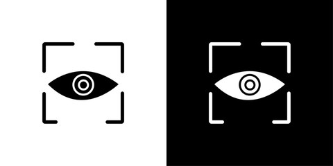 Eye scanner icon Isolated flat vector in outline