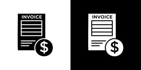 Poster - Invoice document icon Isolated flat vector in outline