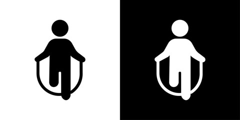 Man jumping with skipping rope icon Isolated flat vector in outline