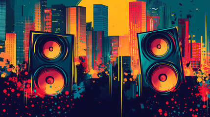 Wall Mural - music background