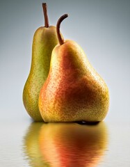 pears on gray background