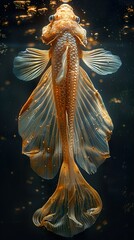 Sticker - Stunning Close-Up of a Goldfish in an Aquarium