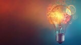 A vibrant light bulb illustration representing creativity, innovation, and ideas against a colorful background.