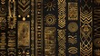 © Eva13186707 - Gold Tribal Symbols Seamless Pattern - African Art