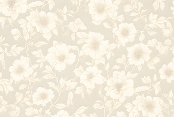 beige floral wallpaper pattern design