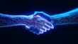 © Keattipoom - Empowering Innovation: Human Hand Shaking Electric Hand Symbolizing Sustainable Energy