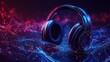 © Hansa & Party - A pair of sleek headphones with crisp audio waves visualized, surrounded by geometric patterns, digital art, highresolution, futuristic style