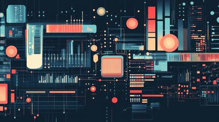 Wall Mural - illustration of data download 