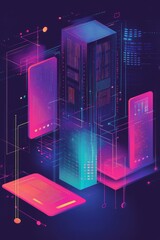 Wall Mural - illustration of data download 