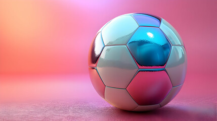 Wall Mural - Metallic Soccer Ball 3D Render