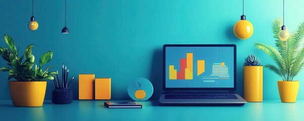 Digital finance flat design top view innovation animation Triadic Color Scheme