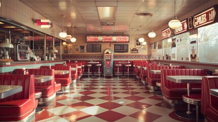 Poster - Classic American Diner Interior