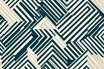 Abstract seamless pattern with stripes forming squares is repeating on a textured background.