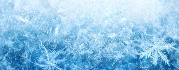 Abstract Blue and White Frozen Window Texture